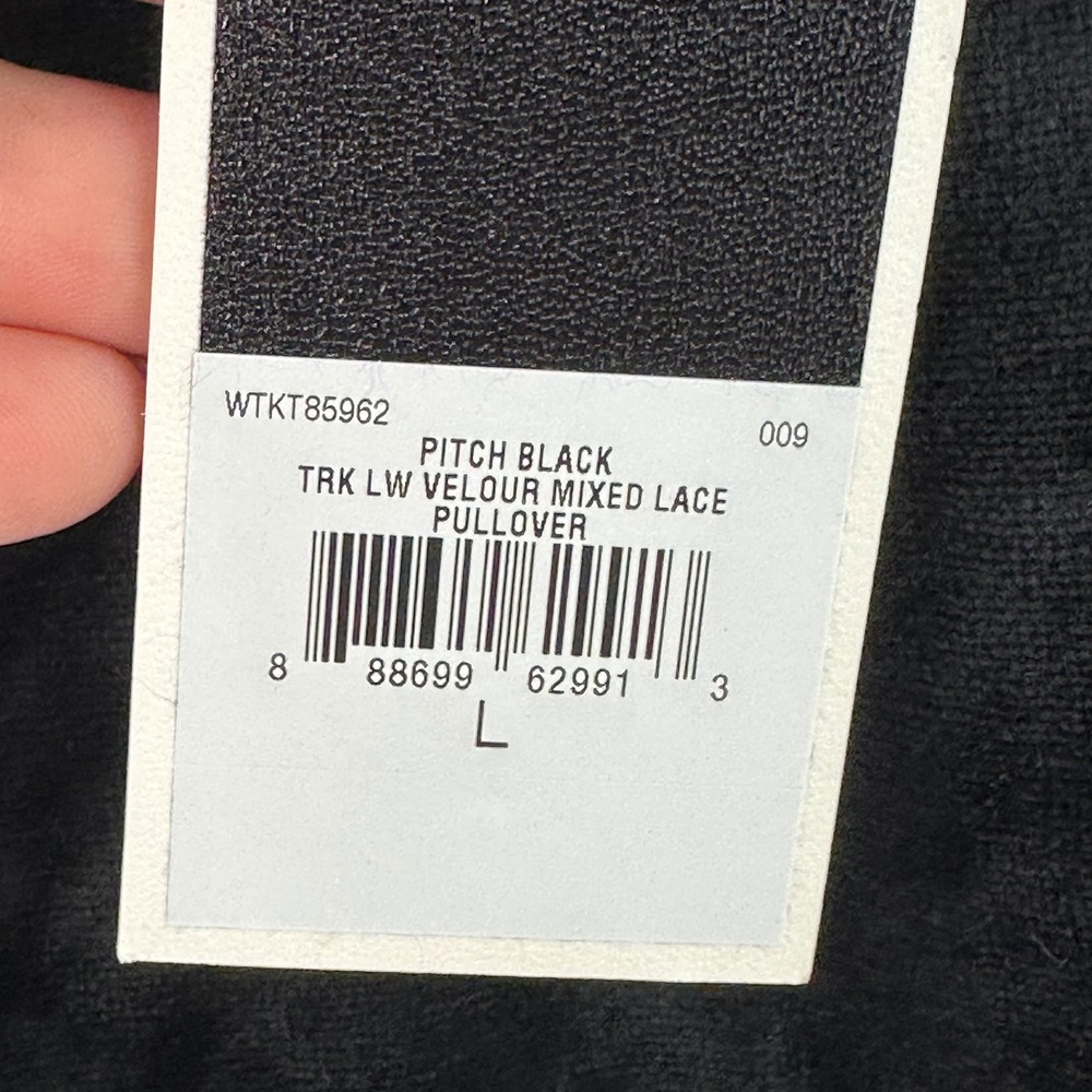 Juicy Couture Black Label Lace Velour Pullover Sweatshirt‎ L Cozy Black Casual - Picture 7 of 10